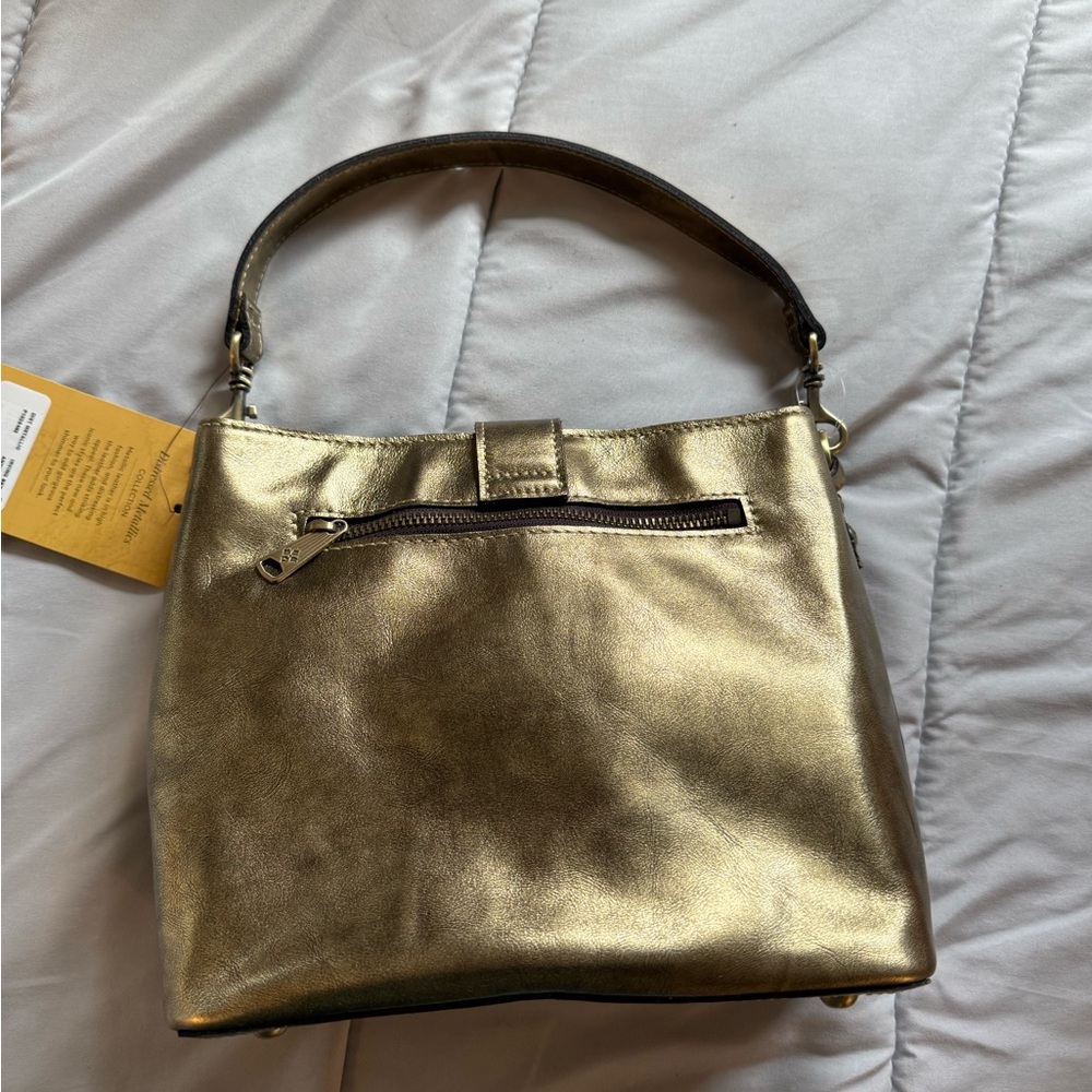 NWT Patricia Nash Metallic Gold Shoulder Bag - Picture 4 of 8